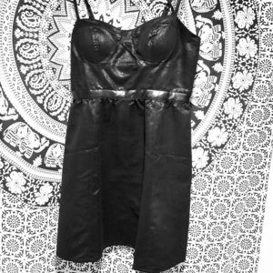 Black dress with spaghetti straps